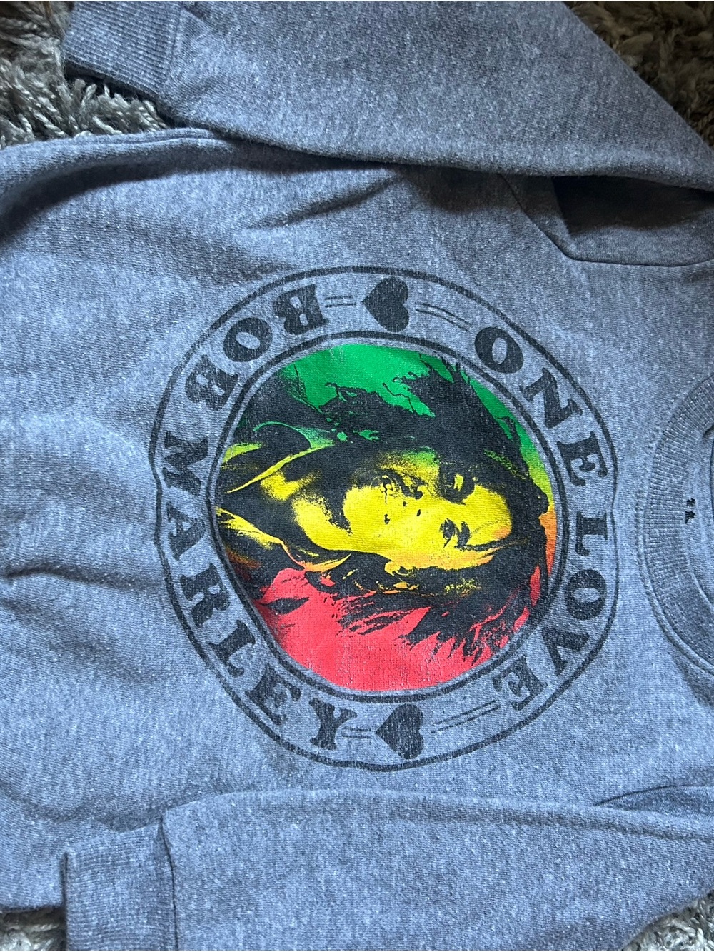 Bob Marley Kids' Gray Rasta Graphic Hoodie